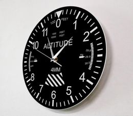 Altimeter Wall Clock Tracking Pilot Air Plane Altitude Measurement Modern Wall Watch Classic Instrument Home Decor Aviation Gift L4482126