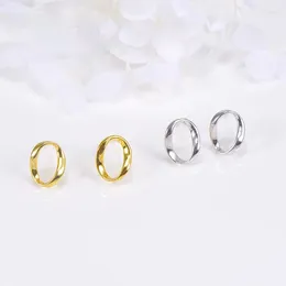 Stud Earrings Korean Version Simple Geometric Pure Silver Color Mobius Hollowed Out Female Jewelry