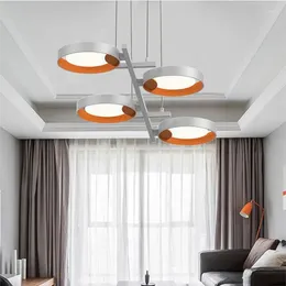 Chandeliers Nordic Modern LED Chandelier Simple Circular Restaurant Pendant Lights Living Room Bedroom El Decoration Lighting Fixtures