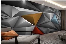 Modern threedimensional polygonal threedimensional space Colour European 3D background wall 3d wallpapers2352134