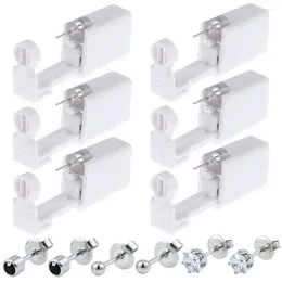 Stud Earrings Ear Piercing Gun -6 Pack Kit Disposable Self With And Clean Tool Pierce For Nose