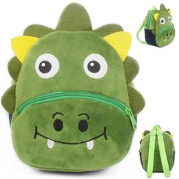 Plush Backpacks Cute baby plush backpack with small pockets cute soft cartoon animal school bag for 1-2.5 yearsL2405