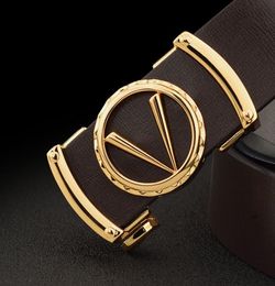 Good Quality V letter Automatic belt buckle genuine leather designer belts men Fashion Cowskin Waist Strap Casual ceinture homme3797816