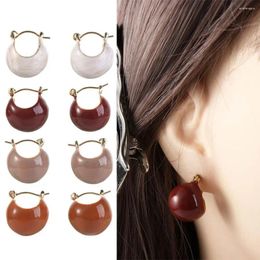 Hoop Earrings Minority Geometric Temperament Copper Party Lady Women Stud Korean Style Enamel Ear Buckle