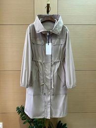 Women's Jackets Spring And Summer Light Long Waist Drawstring Trench Coat Simple Senior Casual