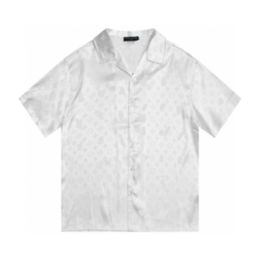 Summer men's T-shirt Designer printed button cardigan silk short sleeve top High quality fashionable men's swimming shirt series beach shirt European size M-3XL RE14
