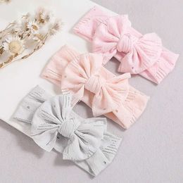 Hair Accessories New Elastic Baby Hair Bands Newborn Headband Solid Colour Bowknot Children Turban Soft Toddler Hair Accessories Girls Headwear