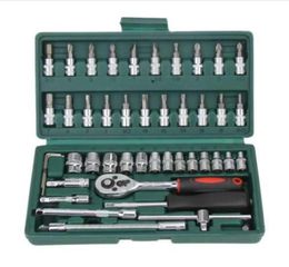 Professional 46Pcs Spanner Socket Set 14 inch Screwdriver Ratchet Wrench Set Kit Car Repair Tools Combination Repair Hand Tool2976056