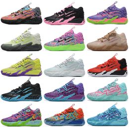 2024 Sports Ball Lamelo 3 MB.03 MB3 Sapatos de basquete masculino Rick Morty Rock Ridge Red Rainha Não daqui Lo OUVOL Buzz City Black Blast Mens Treiners Tamanho 40-46