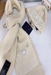 Men Women Fashion Scarf Hat Sets 2 Pieces Designer Scarf Bucket Hats Cashmere Scarves With Pocket Winter Wollen Knit Luxury Scarf 4620635