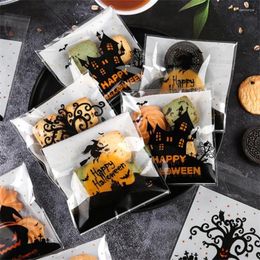 Gift Wrap 50/100pcs Happy Halloween Candy Bag Cookie Bags Biscuits Snack Plastic Packaging Supplies