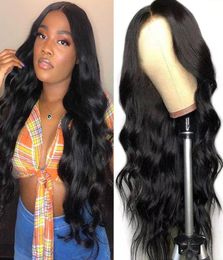 4X4 Lace Front Wigs 150 Brazilian Virgin Human Hair 834inch Pre Plucked Body Wave Straight Kinky Curly Water Wave Lace Front Wig5638903