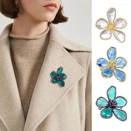 Brooches Women Brooch Flower Shape Alloy Faux Crystal Decor Anti-slip Bag Coat Collar Hat Scarf Decoration Clothes Pin Party Prom Garment