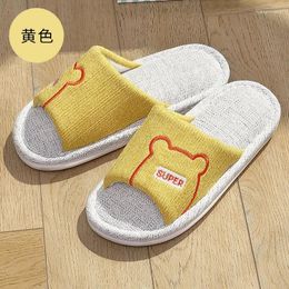 Slippers Linen Women's Home Cute Cartoon Antiskid Deodorant Couple Men Comfortable Fashion Warm Women Shoes