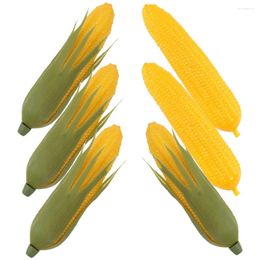 Decorative Flowers 6 Pcs Simulation Corn Showcase Models Faux Vegetable Decor Fake Prop Artificial Ornament Corns