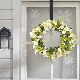 Decorative Flowers Simulation Daisy Garland Plant Artificial Flower Decoration Pendant White And Yellow Front Door