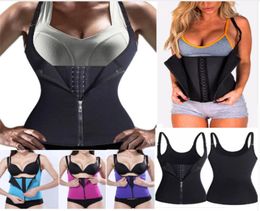 Neoprene Shapers Sauna Sweat Vest Waist Trainer Zipper Cincher Women Body Slimming Trimmer Corset Workout Thermo Push Up Train2072415