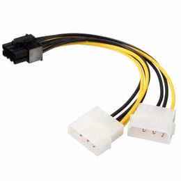 18cm 8Pin To Dual 4Pin Video Card Power Cord Y Shape 8 Pin PCI Express To Dual 4 Pin Molex Graphics Card Power Cable