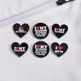 Brooches I Love My Girls Red Heart Brooch Enamel Pin Please Stay Away From Me Custom Jewellery Saying Badge Couple Accessories Gift