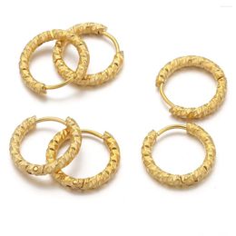Hoop Earrings 6pcs Stainless Steel Ear Rings Gold Plated Korean Hoops Earring For Women Female Metal Luxury Jewelry Piercing