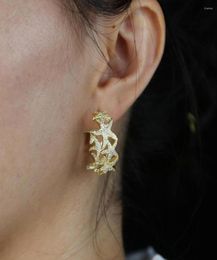 Hoop Earrings 2022 Summer Beach 2 Colors Fashion Star Shape Dainty Jewelry For Women Wedding Gift7620570