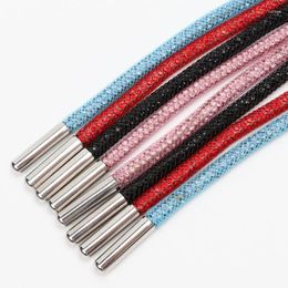 Shoe Parts 1PCS Crystal Rhinestone Diamond Shoelaces Colorful Shiny Laces Sneakers Shoelace Clothes Bags Belt Accessories Round 4mm