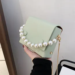 Shoulder Bags Niche Design Mini Chain Bag Female 2024 Fashion -selling Messenger Pearl Handbag Square Width: 15cm