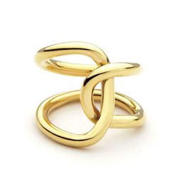 VAROLE Double Line Cross winding Rings For Women infinity Gifts Unique Design Fashion Jewellery Anel Feminino 240424