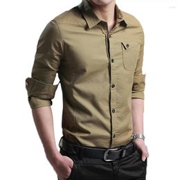 Men's Dress Shirts Business Male Short Sleeve Button Blouse Casual Turn Down Collar Pullover Tops Formal Office Clothing