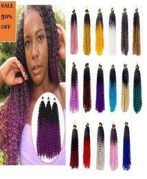 Water Wave Synthetic Crochet Braids Fashion Ombre Two Tone Colors Fiber Hair Extensions 100gPack 14 inches1415014