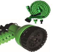 100FT Lengthen Retractable Water Hose Set Plastic 2 Colours Garden Car Washing Expand Water Hose With Multifunction Water Gun DH074862031