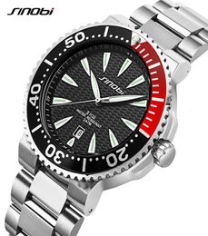 SINOBI Watch Men Wrist Watches Luminous Pointer Stainless Steel Watchband Luxury Brand Male Sports Geneva Quartz Watches Saat SH194944511