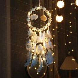 Decorative Figurines LED Flowers Clouds Feathers Dream Catcher String Lights Romantic Night Lamp Nightlight Cloud Pendant