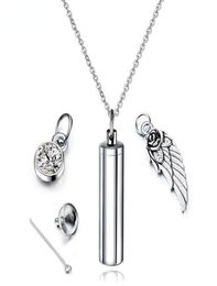 Stainless Steel Urn Ashes Cylinder Vial Pendant Necklace Charm Memorial Jewellery Cremation Perfume Holder Keepsake Jewellery1218087