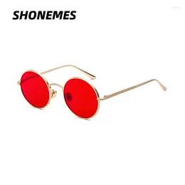 Sunglasses SHONEMES Steampunk Retro Round Sun Glasses Metal Frame Outdoor UV400 Eyewear For Men Women