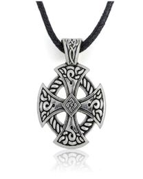 GX123 Viking Religious Vintage Circle Cross Design Hammer Pendant Pagan Traditions Adjustable Cool Men Rope Necklace Jewelry For M3462399