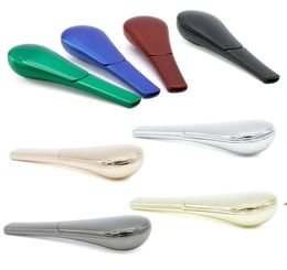Colourful magic spoon Smoking Pipes Metal Magnet hand Pipe Zinc Alloy 95mm burner for dry herbs Tobacco Pipes FWF88196620861