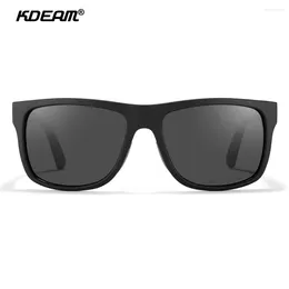 Sunglasses KDEAM Fashion Men Polarized Scratch Resistance 3D Logo Designer TR90 Frame Driving Sport Eyewear UV