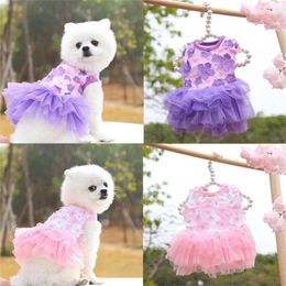 Dog Apparel Pet Clothes Beauty Durable Washable Accessories Breathable Cute Chiffon Pets Summer Dresses Princess