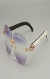 2019 new selling natural mixed horn sunglasses unique design diamond sunglasses 8300756B engraving lens size 5618140mm2968011