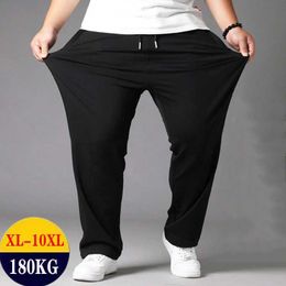 Men's Pants Extra large black casual pants for mens 10XL sports pants Korean straight leg loose Trousers plus size mens clothing fashionable street clothingL2405