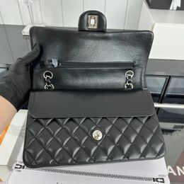 9A Designer bag Mirror quality clamshell Bag 20cm 25CM 30cm Real Leather Caviar Lambskin Classic All Black Purse Quilted Handbag Shoulde With Box