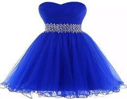 Lovely Sweetheart Ball Gown Homecoming Dresses Royal Blue Short Prom Gowns New Women Party Dress with Ruffles9642591