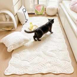 Carpets Bedroom Carpet Bedside Mat Home Decor Milk Velvet Comfortable Soft Room Rugs Nordic Solid Colour Cotton Layering