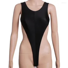 Women's Swimwear Womens Summer Bikini One-Piece Bathing Suit Onesie High Cut Swimsuit Sukumizu Backless Sexy Underwear Narrow T Crotch