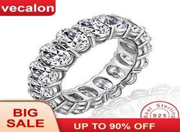 Vecalon Promise Wedding Bands Ring 925 Sterling Silver Oval Cut 5a Zircon Cz Engagement Rings For Women Men Finger Jewelry J1907049123410