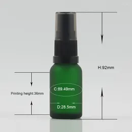 Storage Bottles Luxury 15ml Perfume Atomizer Frosted Green Cosmetic Packaging 0.5 Oz Sample Bottle With Fine Mist Sprayer