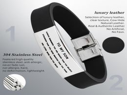 Silicone Stainless Steel Men039s Bracelet Lettering to My Son Fashion Personality Jewelry33236443145744