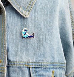 Geometric Oil Drop Sea Wave Pins Cartoon Alloy Enamel Collar Badge For Women Man Clothes Cowboy Backpack Brooches Fashion Accessor7992006