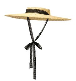 Vintage Large Brim Straw Hat for Women Flat Top Summer Beach Cap Shallow Crown Boater Sun Hats Ribbon Tie Wicker Hat 2206014754885